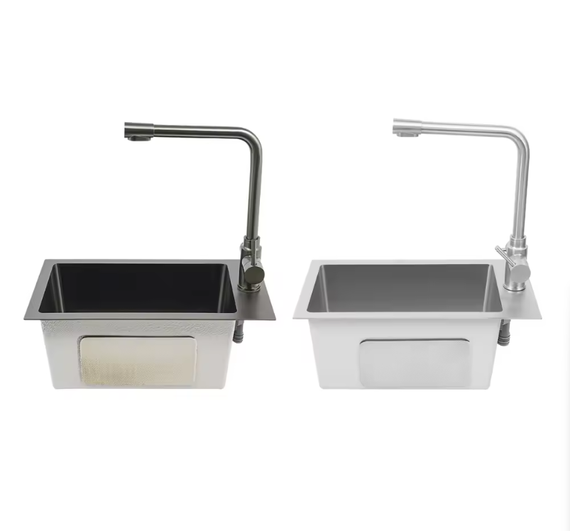 RVS Spoelbak 50 × 28 cm met Kraan en Afvoer – Compact en Modern