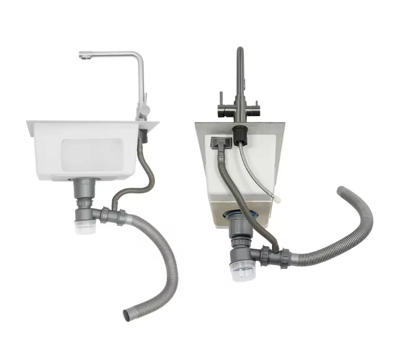 RVS Spoelbak 50 × 28 cm met Kraan en Afvoer – Compact en Modern