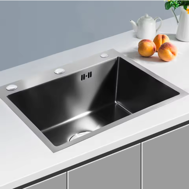 RVS Aanrechtenset 50 × 45 cm met Afdruiprek en Zeepdispenser