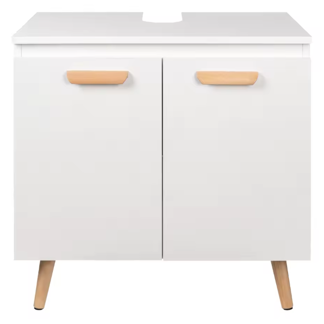 Badkamerkast Onder Wastafel met 2 Deuren – Vrijstaand Opbergmeubel, Compact en Modern