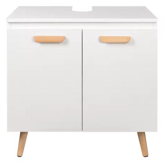 Badkamerkast Onder Wastafel met 2 Deuren – Vrijstaand Opbergmeubel, Compact en Modern