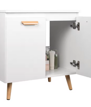 Badkamerkast Onder Wastafel met 2 Deuren – Vrijstaand Opbergmeubel, Compact en Modern