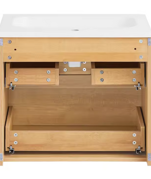 Badkamermeubel met Wastafel en 2 Lades – Smal Hangend Wastafelmeubel, Minimalistisch Design