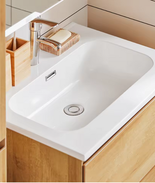 Badkamermeubel met Wastafel en 2 Lades – Smal Hangend Wastafelmeubel, Minimalistisch Design