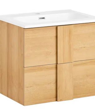 Smal Hangend Badkamermeubel met Wastafel en 2 Lades – Compact en Ruimtebesparend