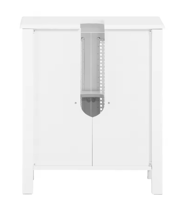 Compacte Badkamerkast Onder Wastafel met Rasterdeuren – Opbergmeubel met Legplank