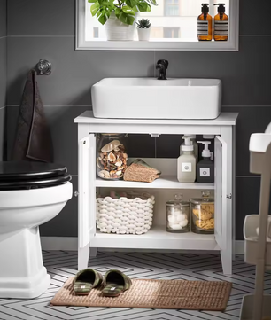 Badkamerkast Onder Wastafel met 2 Deuren – Compact Opbergmeubel voor Badkamer