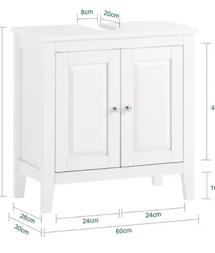 Badkamerkast Onder Wastafel met 2 Deuren – Compact Opbergmeubel voor Badkamer