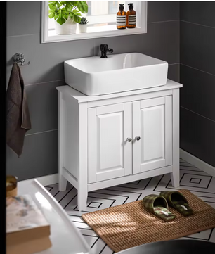 Badkamerkast Onder Wastafel met 2 Deuren – Compact Opbergmeubel voor Badkamer