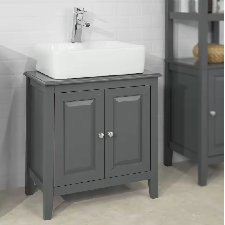 Badkamerkast Onder Wastafel met 2 Deuren – Compact Opbergmeubel voor Badkamer