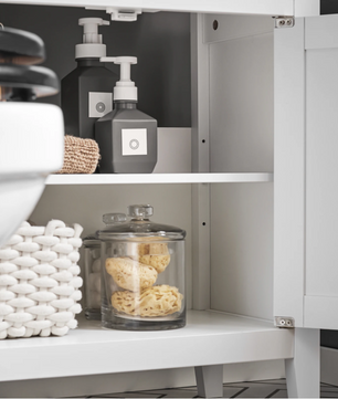 Badkamerkast Onder Wastafel met 2 Deuren – Compact Opbergmeubel voor Badkamer