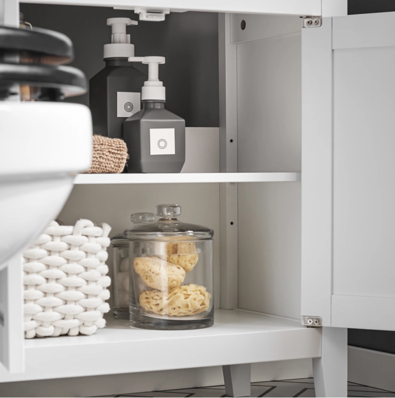 Badkamerkast Onder Wastafel met 2 Deuren – Compact Opbergmeubel voor Badkamer