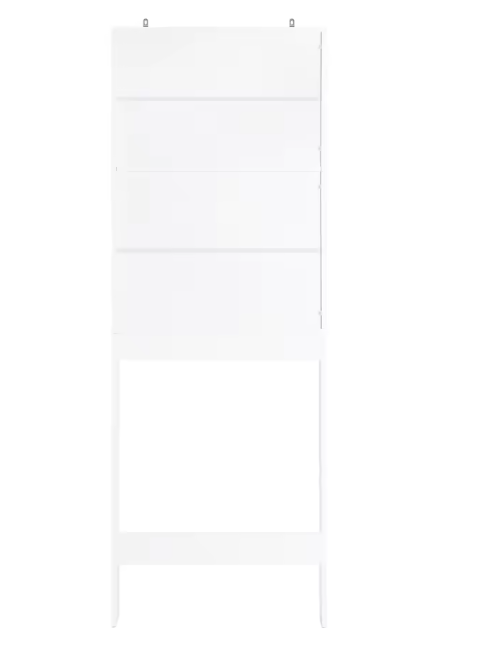 Vrijstaande Wasmachinekast met Opbergkast en Planken – Smalle Badkamer Opbergoplossing