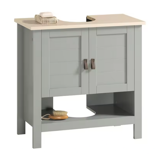 Badkamerkast Onder Wastafel met Open Vak en Deuren – Compact Opbergmeubel