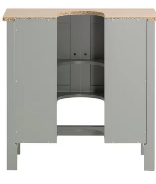 Badkamerkast Onder Wastafel met Open Vak en Deuren – Compact Opbergmeubel