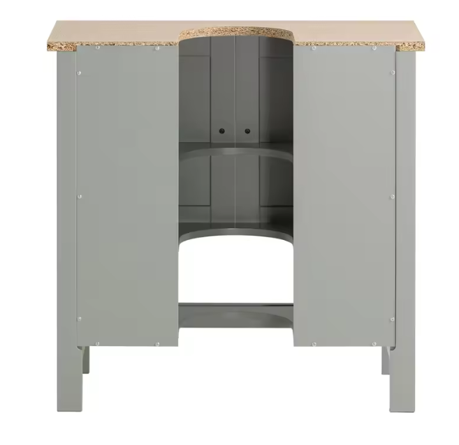 Badkamerkast Onder Wastafel met Open Vak en Deuren – Compact Opbergmeubel