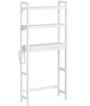 Bamboe Toiletrek met 3 Verstelbare Legplanken – Ruimtebesparende Badkamerplank