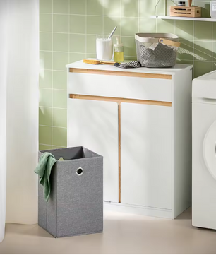 Badkamerkast met Wasmand en Lade – Praktische Was- en Opbergkast met Kantelsysteem
