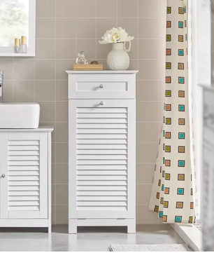 Badkamerkast met Wasmand en Lade – Compacte Was- en Opbergkast
