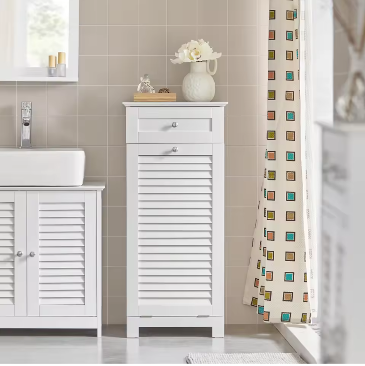 Badkamerkast met Wasmand en Lade – Compacte Was- en Opbergkast