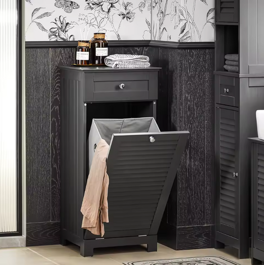 Badkamerkast met Wasmand en Lade – Compacte Was- en Opbergkast