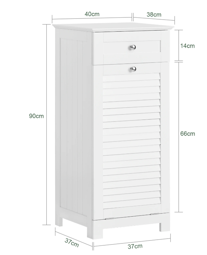 Badkamerkast met Wasmand en Lade – Compacte Was- en Opbergkast