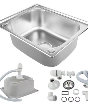Roestvrijstalen Inbouw Spoelbak met Afdruiprek – 50 × 40 cm