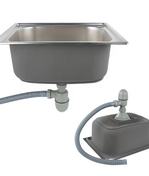 Roestvrijstalen Inbouw Spoelbak met Afdruiprek – 50 × 40 cm