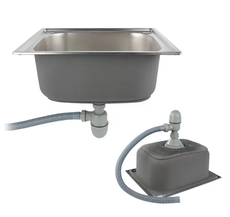Roestvrijstalen Inbouw Spoelbak met Afdruiprek – 50 × 40 cm