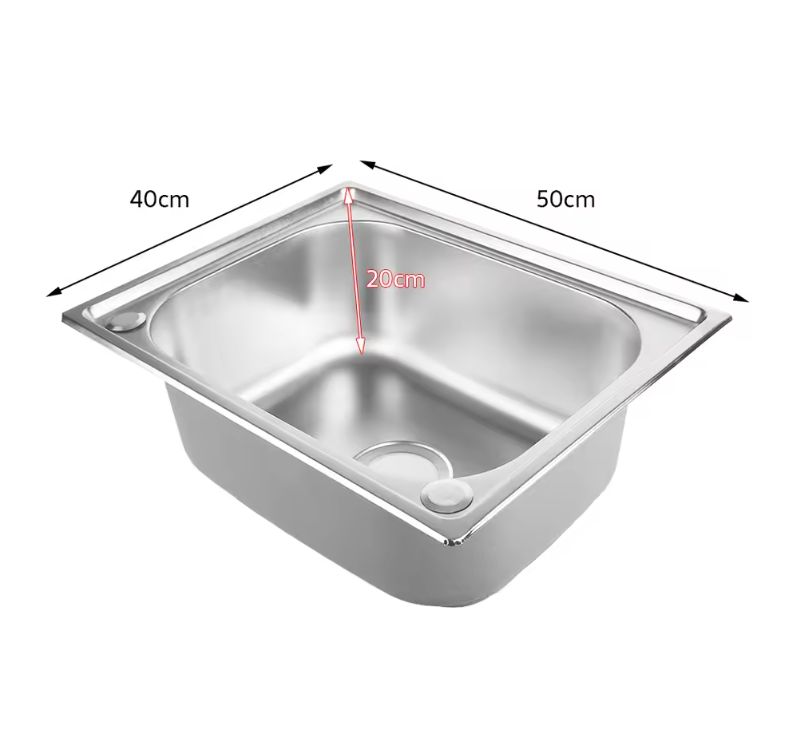 Roestvrijstalen Inbouw Spoelbak met Afdruiprek – 50 × 40 cm