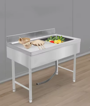 In Hoogte Verstelbare Vrijstaande RVS Spoelbak – 100 × 50 × 80 cm