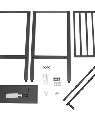 Moderne Vrijstaande RVS Keukenspoelbakset Zwart – 60 × 45 × 86 cm