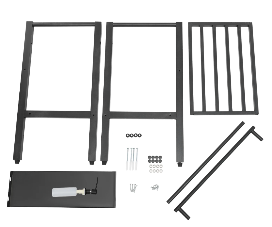 Moderne Vrijstaande RVS Keukenspoelbakset Zwart – 60 × 45 × 86 cm