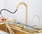 Gouden Multifunctionele Keukenspoelbak met Waterval en Display