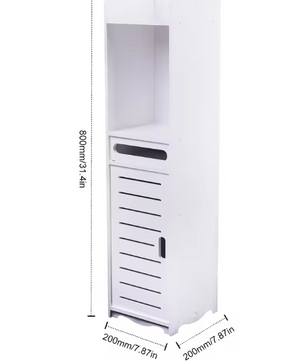 Smalle Badkamerkast met Push-Pull Deur – Hoge Opbergkast 80 cm