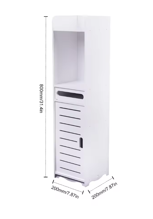 Smalle Badkamerkast met Push-Pull Deur – Hoge Opbergkast 80 cm