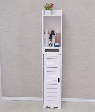 Smalle Badkamerkast met Push-Pull Deur – Hoge Opbergkast 80 cm