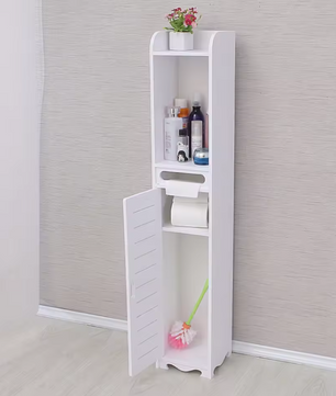 Smalle Badkamerkast met Push-Pull Deur – Hoge Opbergkast 80 cm