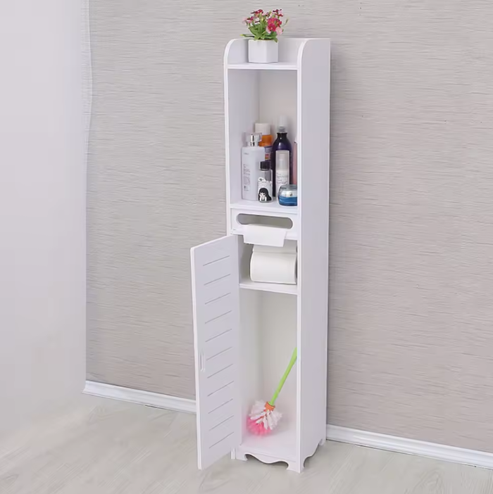 Smalle Badkamerkast met Push-Pull Deur – Hoge Opbergkast 80 cm