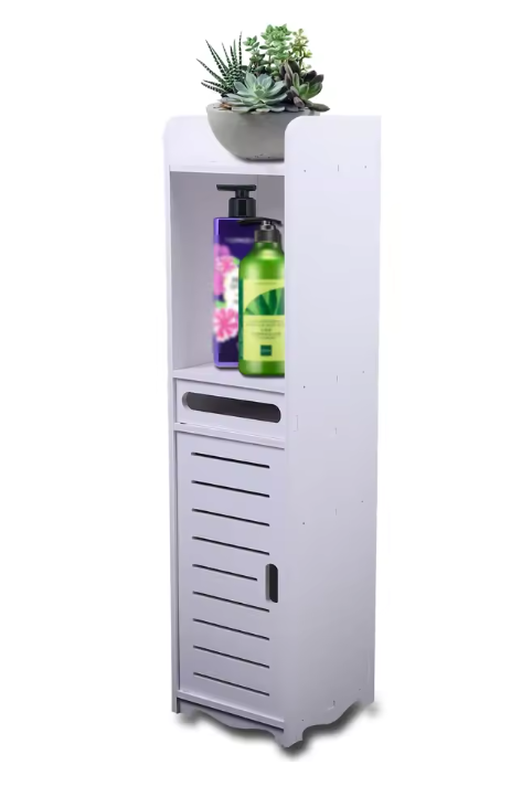 Smalle Badkamerkast met Push-Pull Deur – Hoge Opbergkast 80 cm