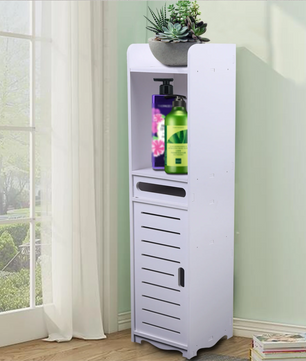 Smalle Badkamerkast met Push-Pull Deur – Hoge Opbergkast 80 cm