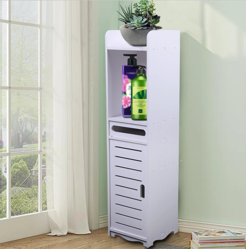Smalle Badkamerkast met Push-Pull Deur – Hoge Opbergkast 80 cm