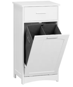 Badkamerkast met Uitklapbare Wasmand en Lade – Smalle Opbergkast