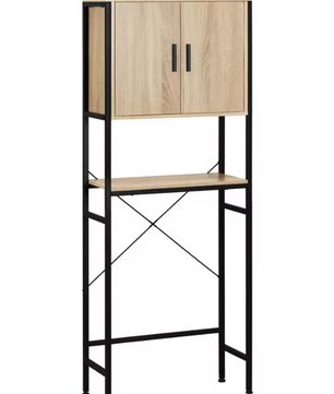 Wasmachinekast met Verstelbare Plank – Smalle Opbergkast voor Badkamer of Toilet