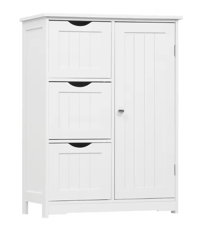 Badkamerkast met 4 Lades en Kast – Vrijstaand Opbergmeubel