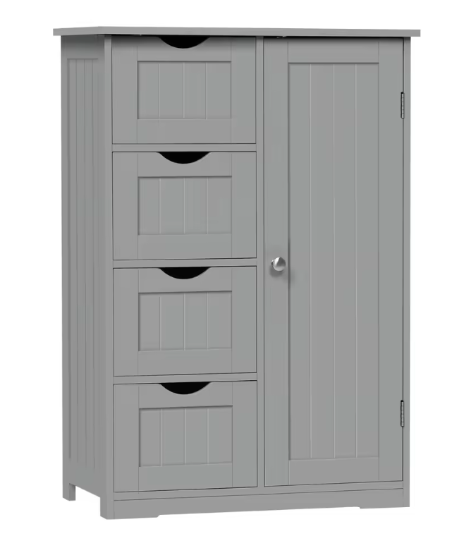 Badkamerkast met 4 Lades en Kast – Vrijstaand Opbergmeubel