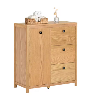 Badkamerkast met Uitklapbare Wasmand en 3 Lades – Opbergmeubel