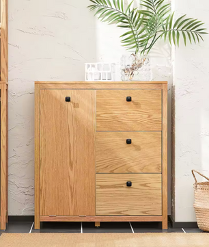 Badkamerkast met Uitklapbare Wasmand en 3 Lades – Opbergmeubel