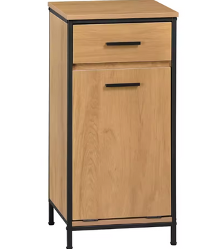 Smalle Badkamerkast met 2 Lades en Uitklapbare Waszak – Toilet Opbergkast