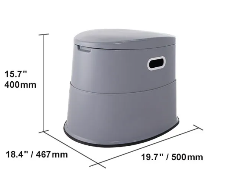 Draagbaar Campingtoilet met Afneembare Emmer – Compact Reistoilet 5 L